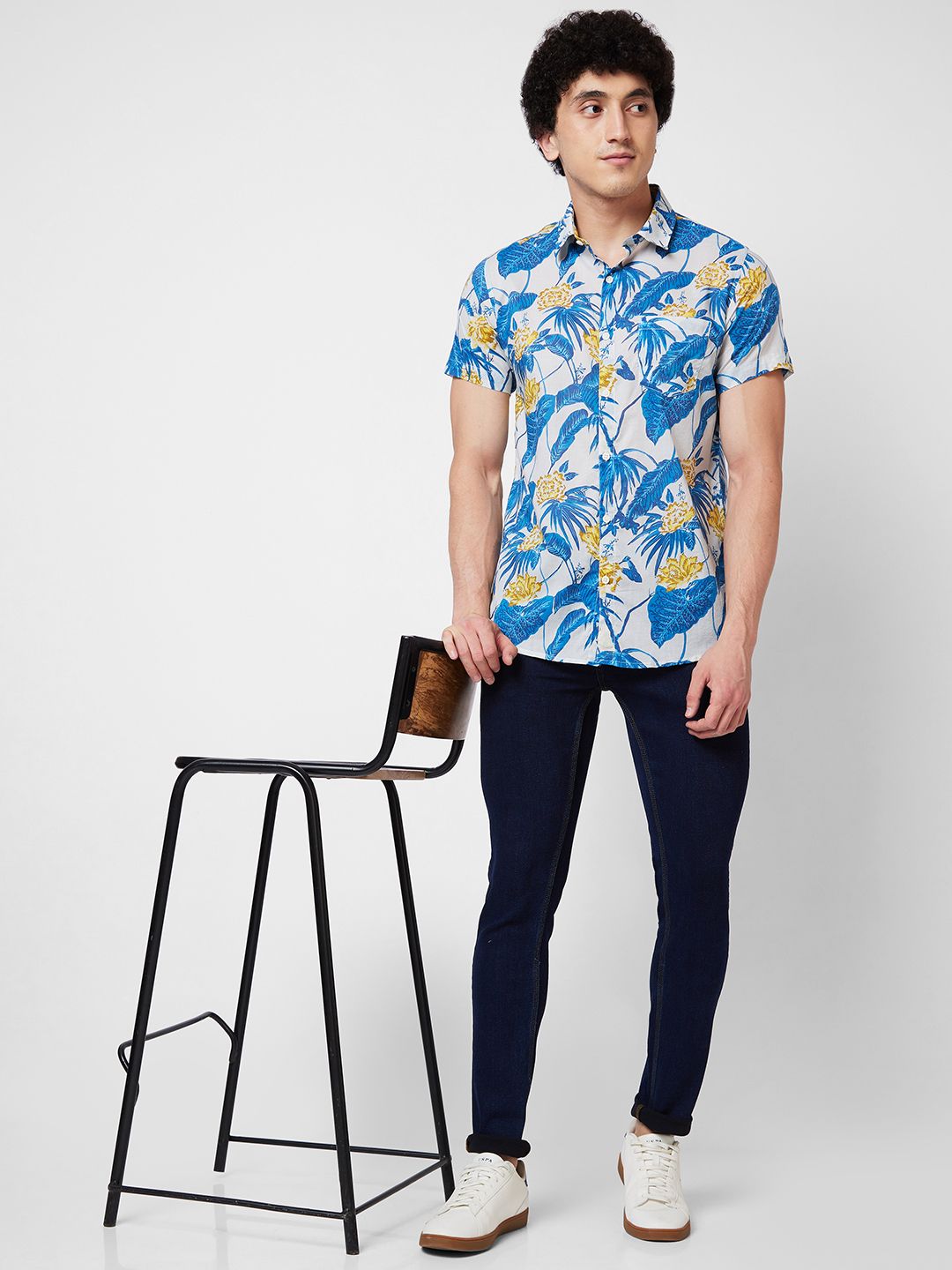 SPYKAR Floral Printed Cotton Casual Shirt