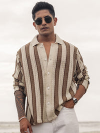 Powerlook Men Opaque Striped Casual Shirt