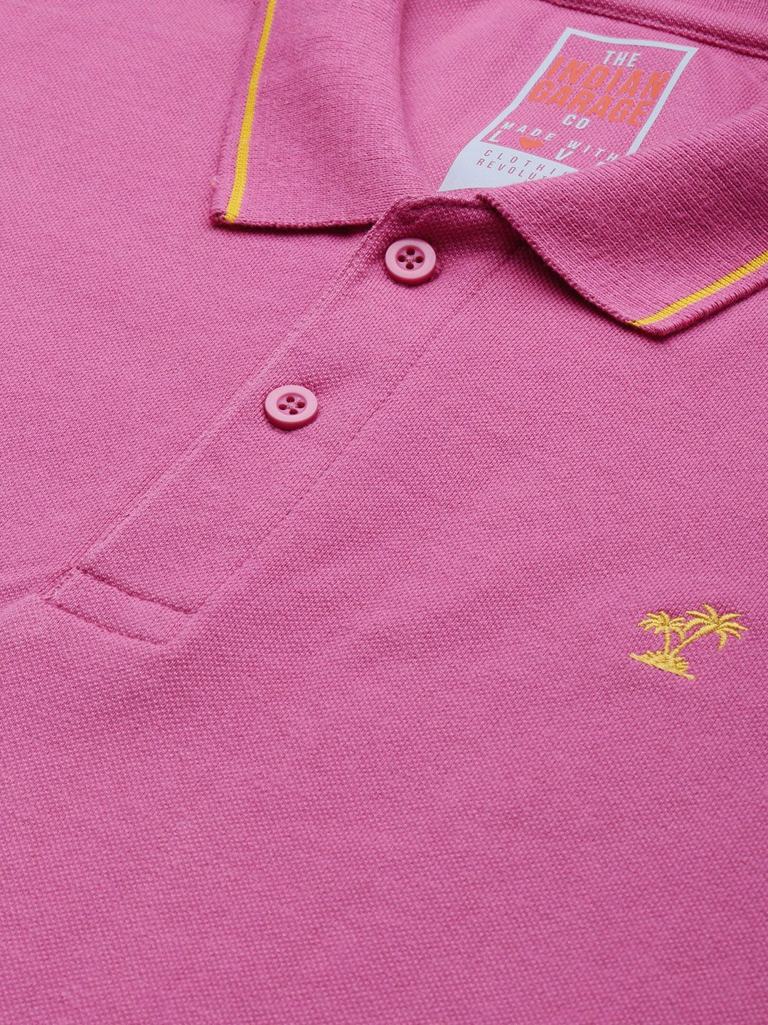 The Indian Garage Co Men Solid Polo Collar T-shirt