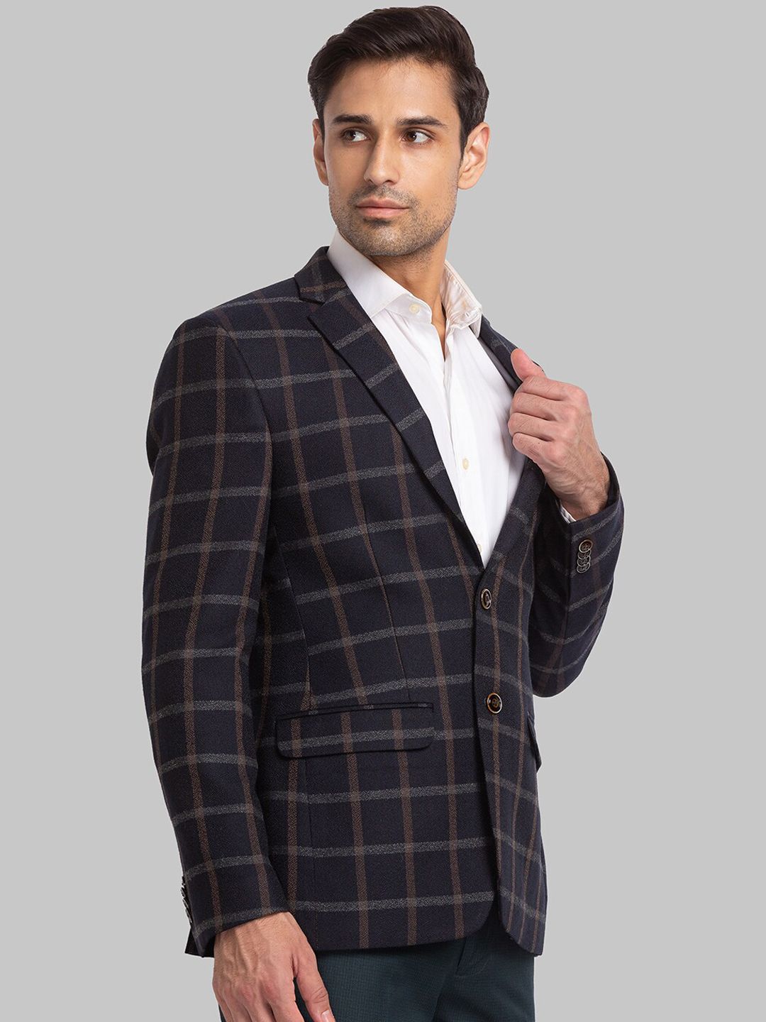 Park Avenue Men Checked Single Breasted Blazers