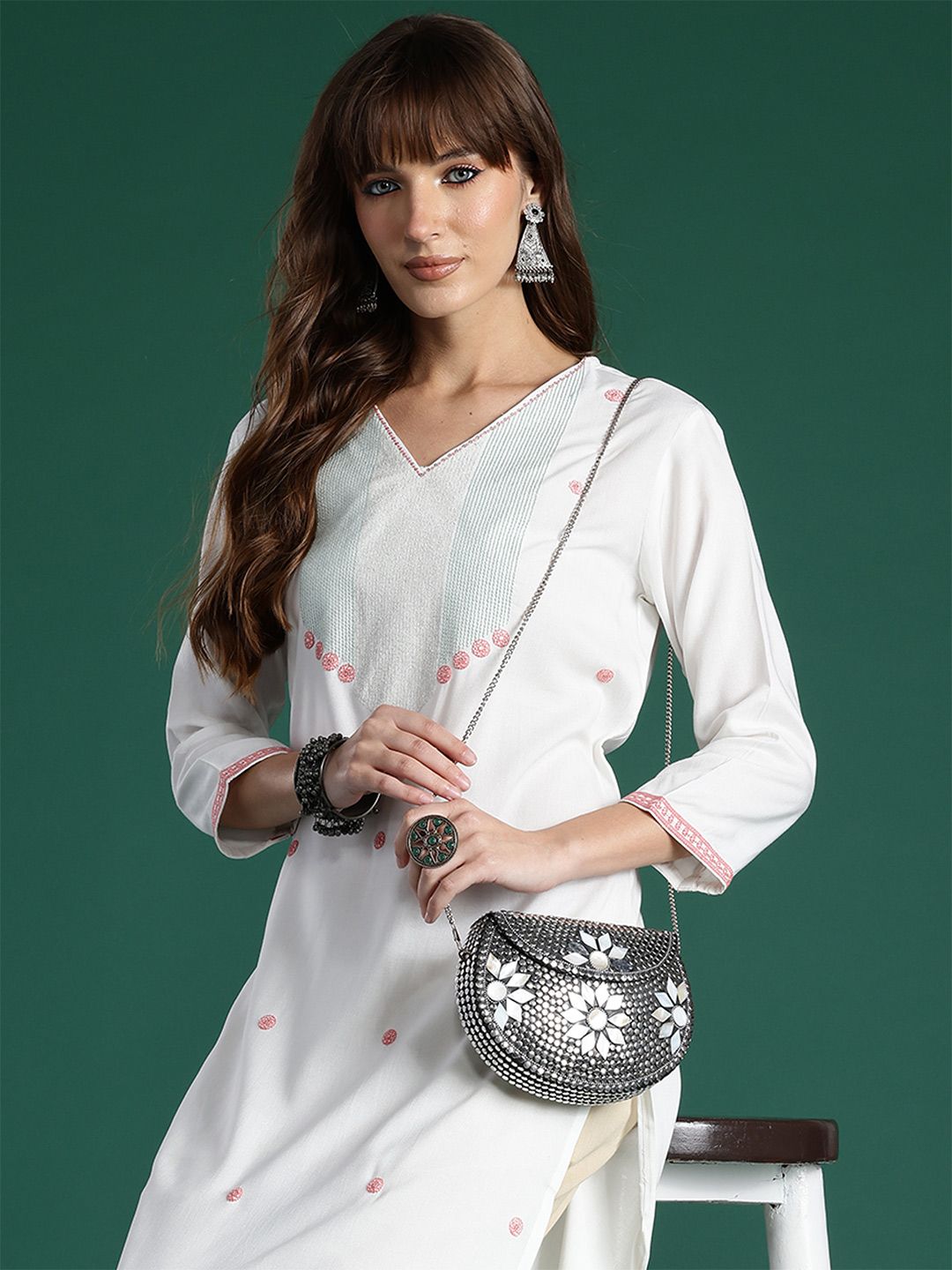 Indo Era Embroidered Thread Work Kurta