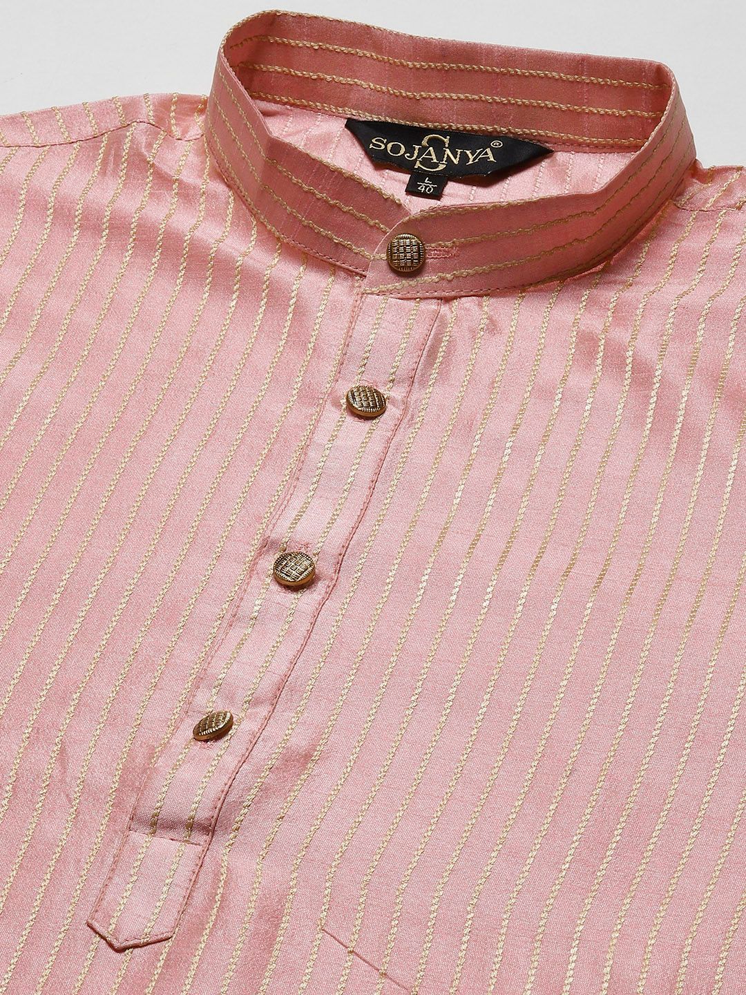 SOJANYA Men Woven Design Kurta with Churidar with Nehru Jacket