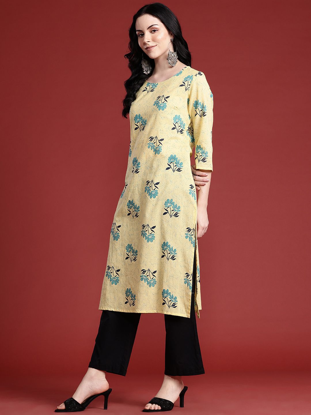 Anouk Women Pure Cotton Floral Printed Kurta