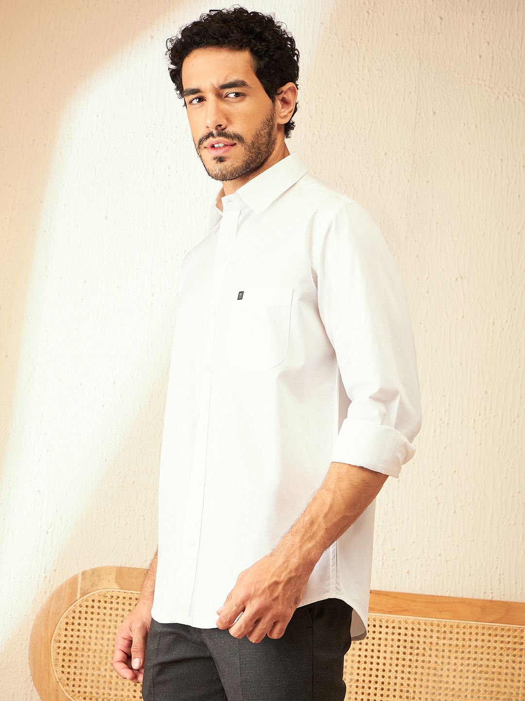 DENNISON Smart Spread Collar Cotton Formal Shirt