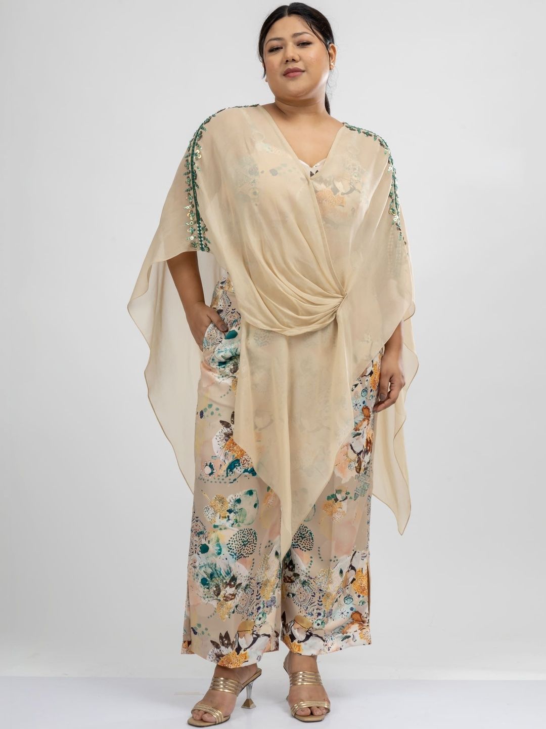 Mamicha Printed Shoulder Straps Top & Trousers Co-Ords