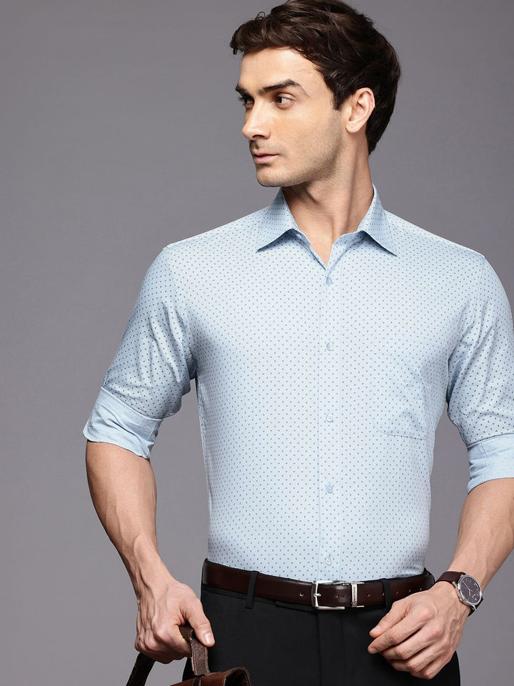Raymond Pure Cotton Slim Fit Opaque Printed Formal Shirt