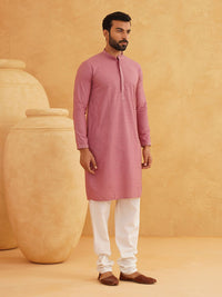SOJANYA Geometric Embroidered Thread Work Pure Cotton Straight Kurta with Churidar