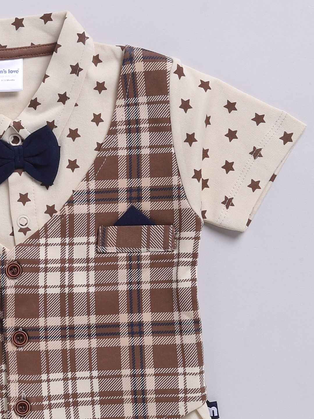 Moms Love Infant Boys Checked Pure Cotton Clothing Set