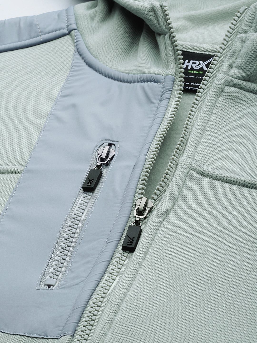 HRX by Hrithik Roshan Men Grey Solid Hooded Bomber Jacket