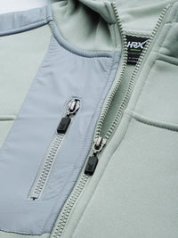HRX by Hrithik Roshan Men Grey Solid Hooded Bomber Jacket
