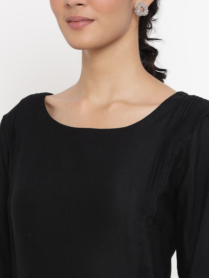W Women Black Solid Kurta