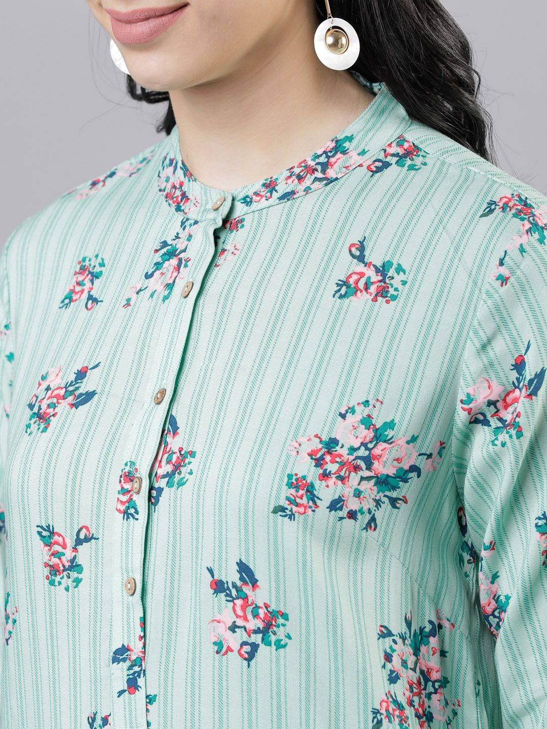 Vishudh Women Green Printed Tunic