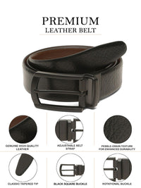 Teakwood Leathers Men Textured Leather Reversible Belt