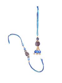 Set Mata Jahat NVR 2 Manik Tiruan Biru Bhaiya Bhabhi Rakhi dengan Roli Chawal
