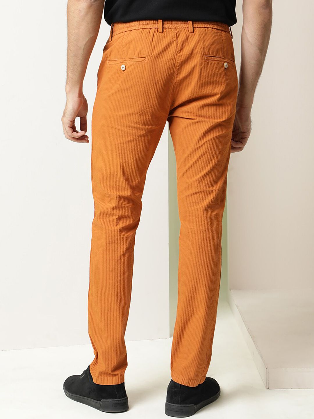 RARE RABBIT Monter Drawstring Slim Fit Pure Cotton Casual Trouser