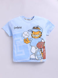 Happy Faces Kids Boys Garfield Printed Pure Cotton T-Shirt
