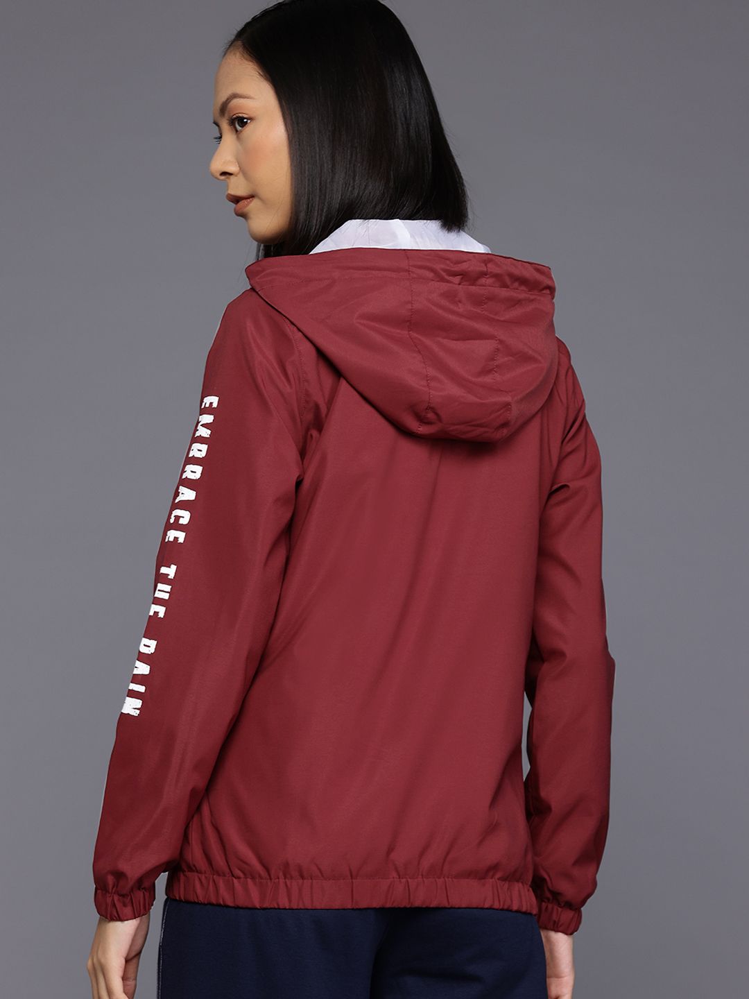 HRX by Hrithik Roshan Rapid-Dry Typography Print Hooded Training Tailored Jacket