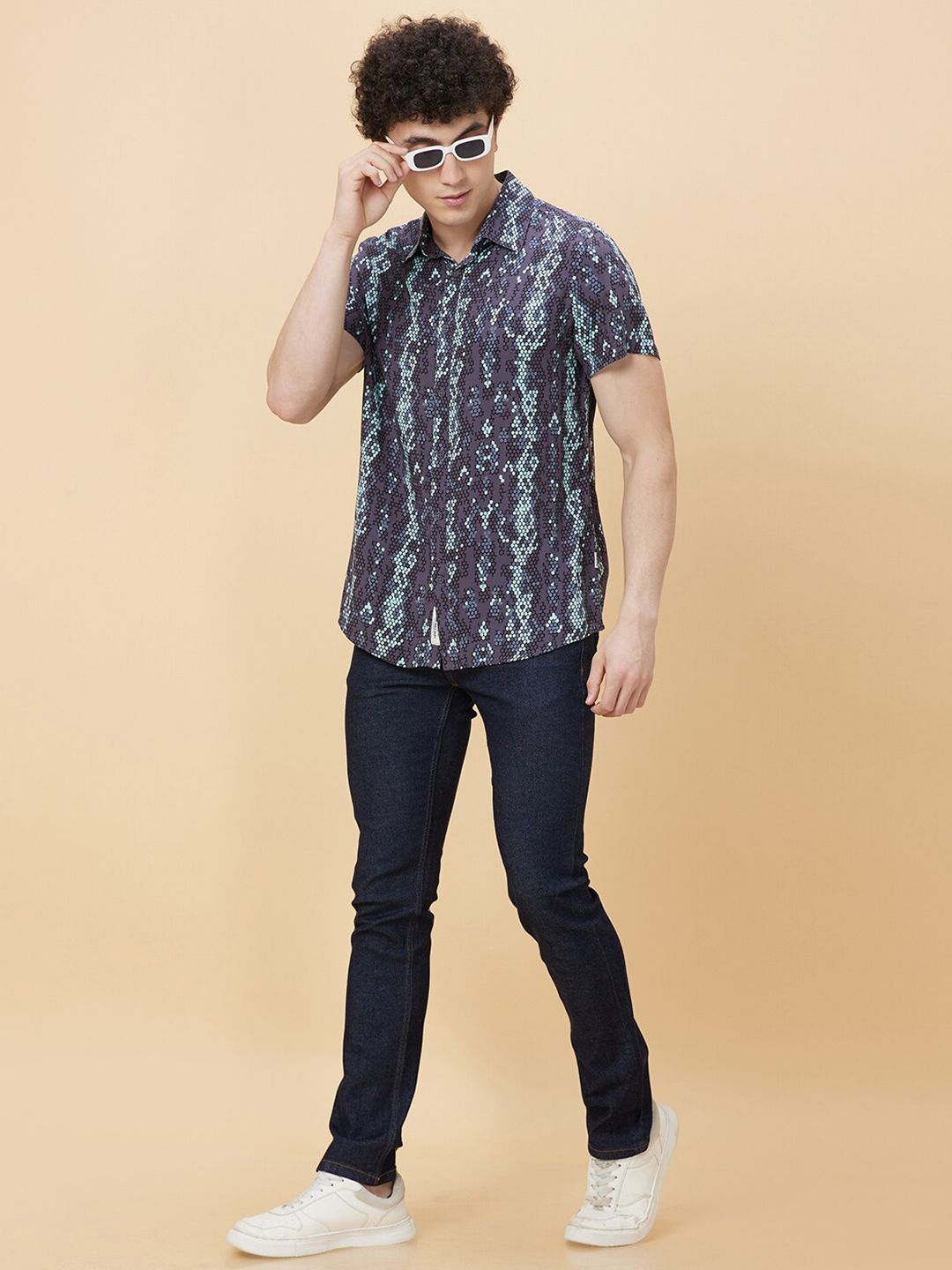 Being Human Slim Fit Abstract Printed Casual Shirt
