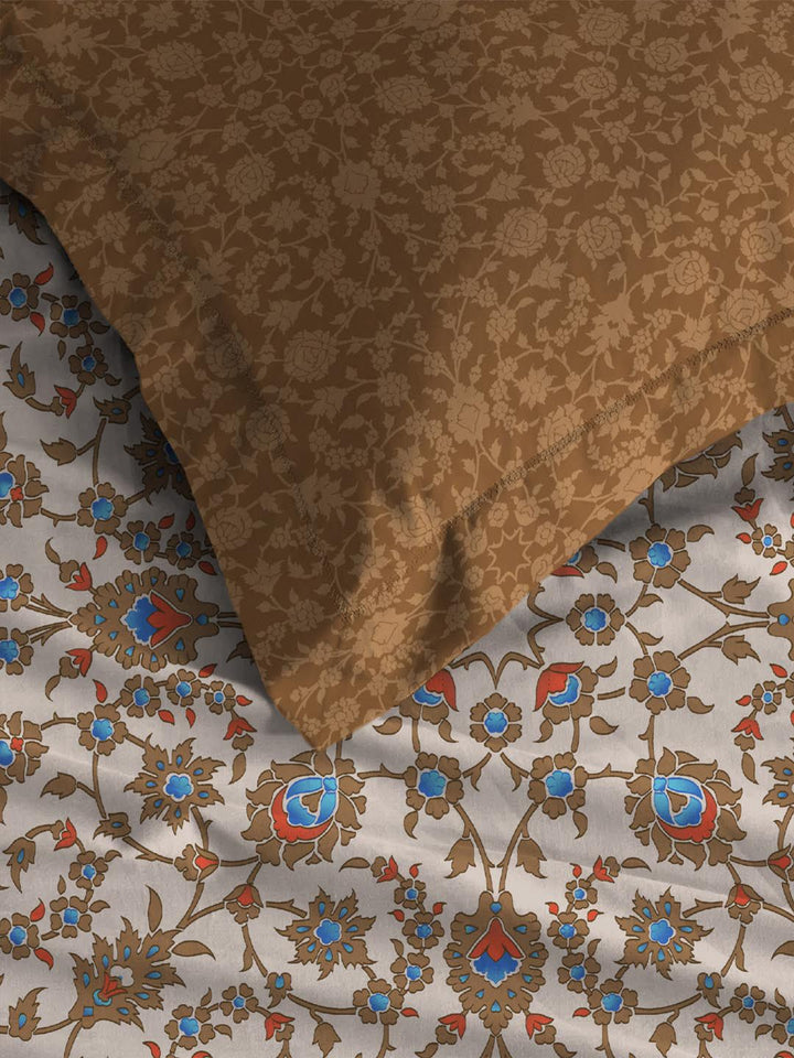 MYTRIDENT Classic Amber Urban Comfort Flat 144TC Queen 1Bedsheet with 2 Pillow Covers