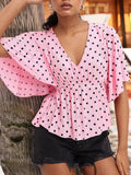 DressBerry Retro Replay Polka Dot Empire Style Top