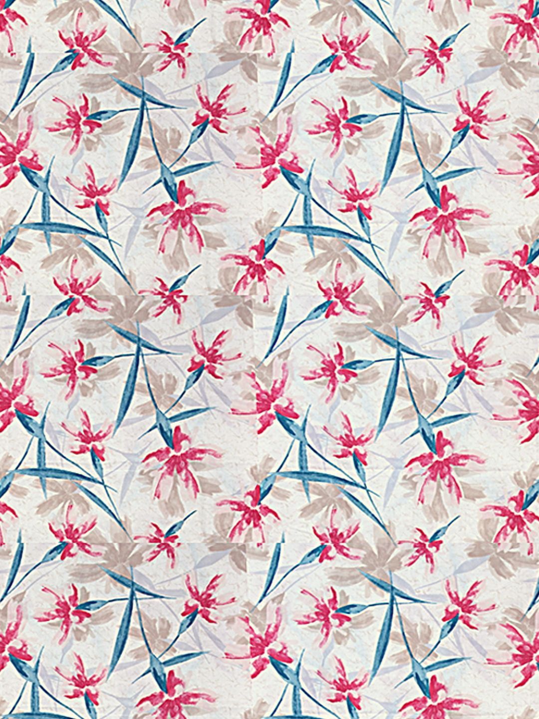 Cortina Glazed Cotton Pink Floral 140 TC King Bedsheet with 2 Pillow Covers