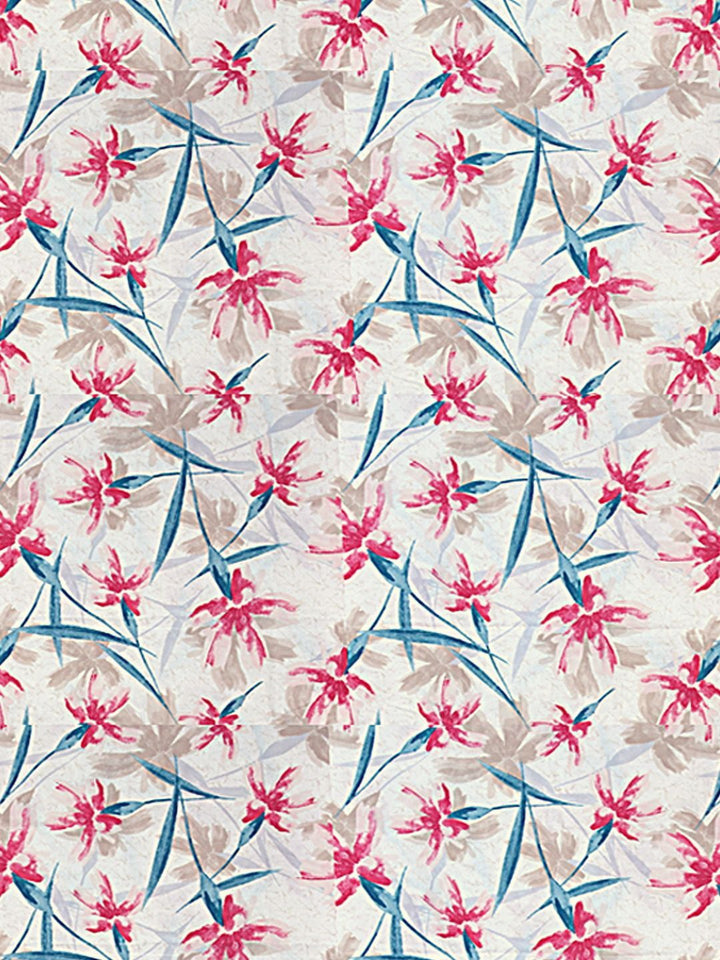 Cortina Glazed Cotton Pink Floral 140 TC King Bedsheet with 2 Pillow Covers