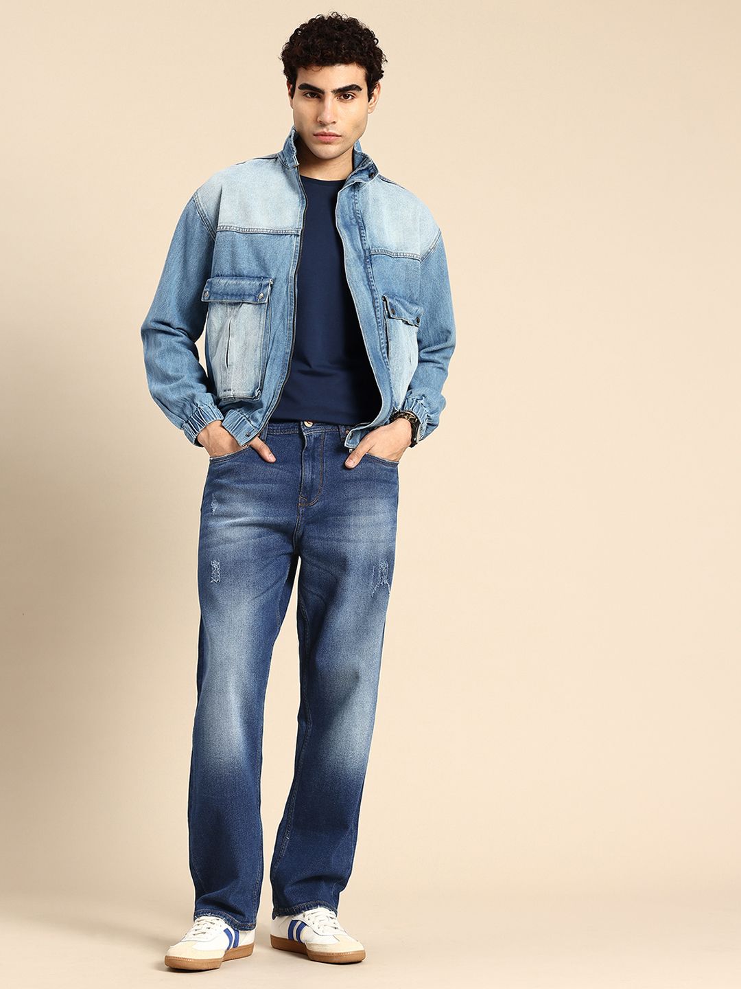 Being Human Men Radon Anti Fit Low Distress Heavy Fade Stretchable Jeans