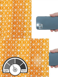 Story@home Orange & White Geometric Room Darkening Window Curtain