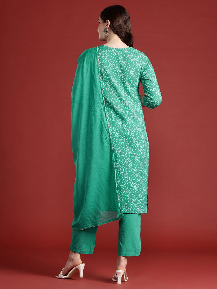 Anouk Pure Cotton Bandhani Print Kurta & Trouser With Dupatta