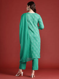 Anouk Pure Cotton Bandhani Print Kurta & Trouser With Dupatta