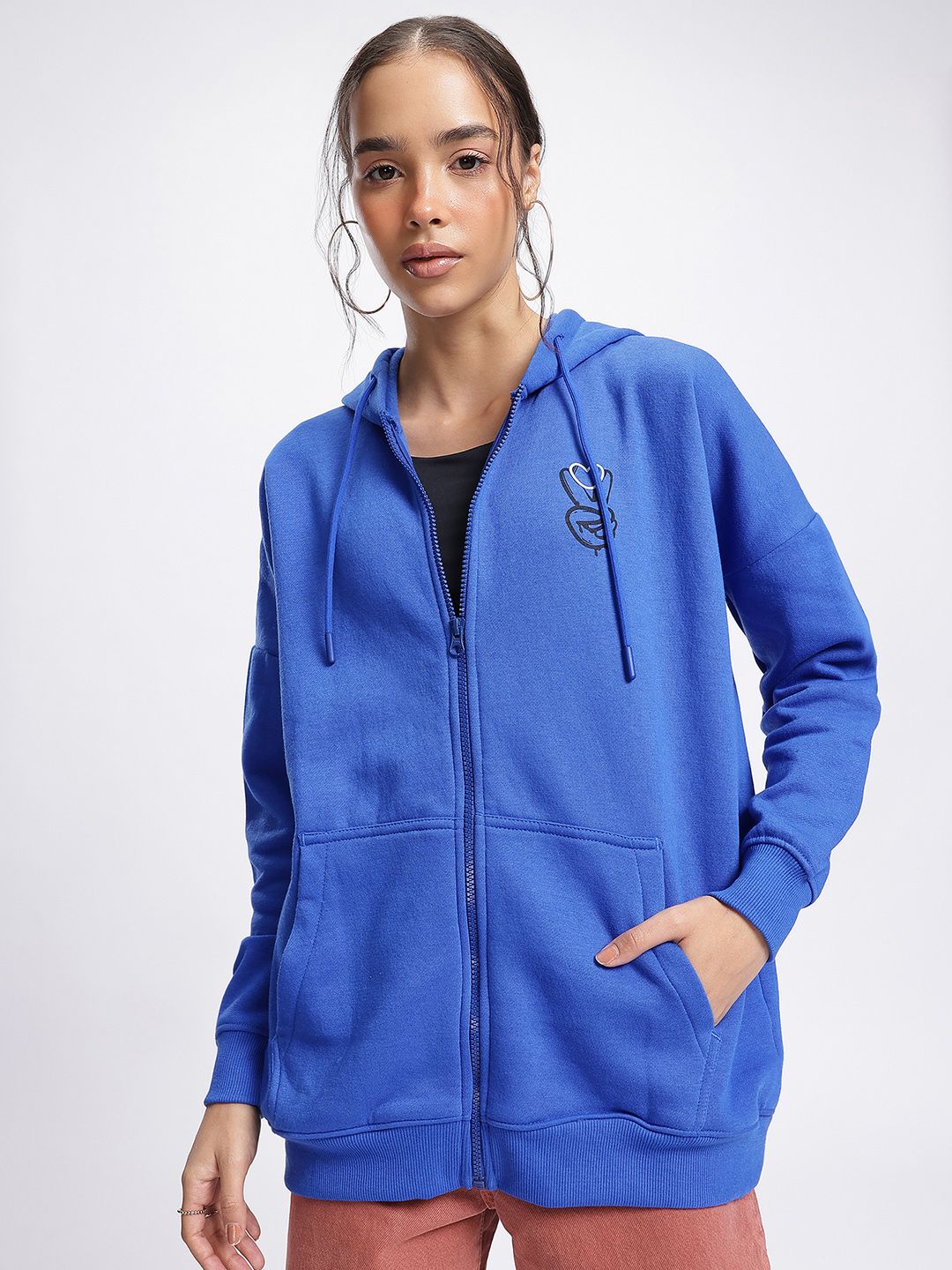DressBerry Graphic Statement Printed Oversized Sweatshirt