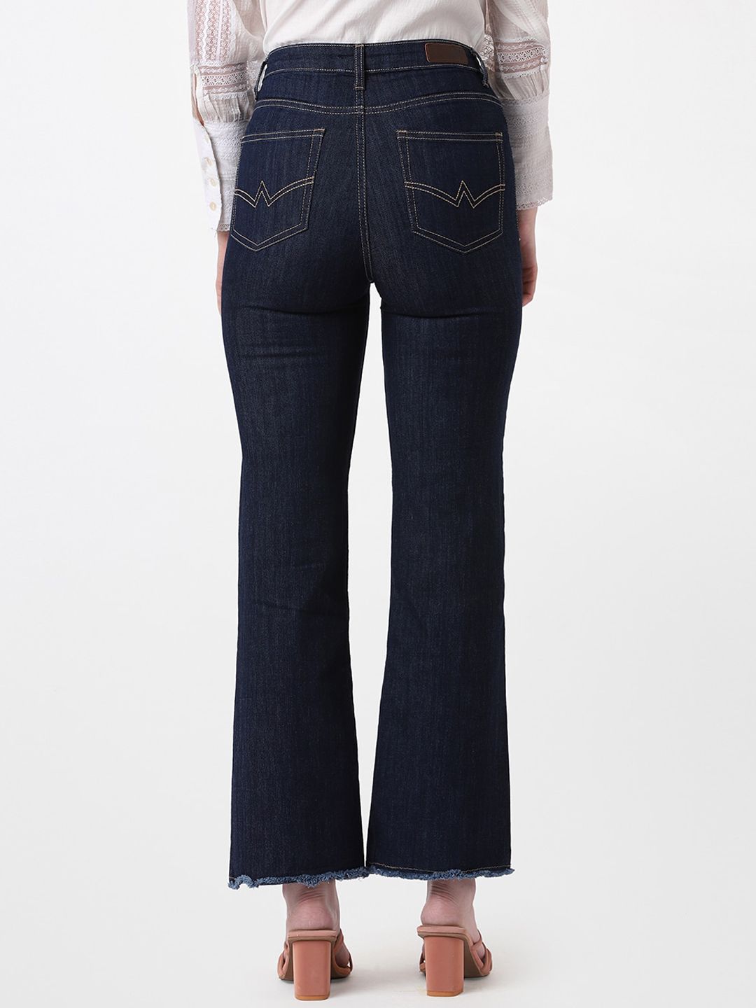 AND Women Blue Flared Trousers