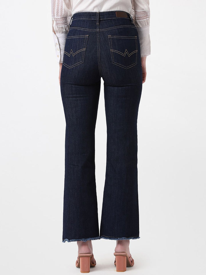 AND Women Blue Flared Trousers