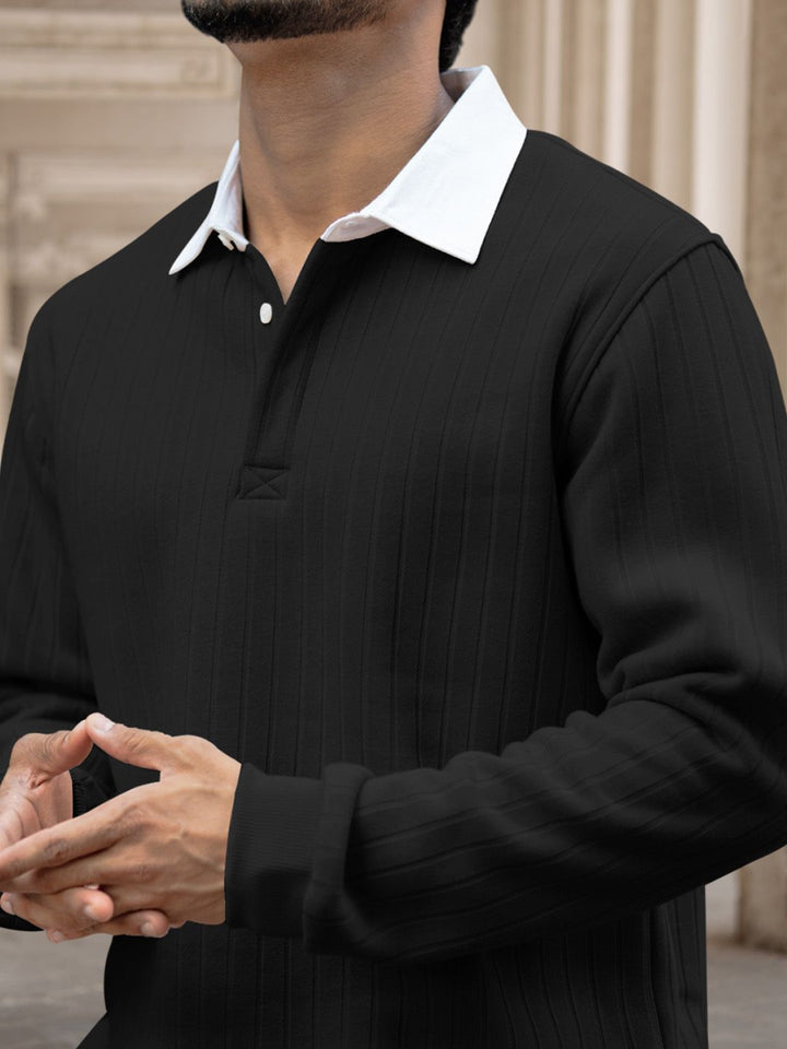 Powerlook Men Solid Polo Collar Cotton T-shirt