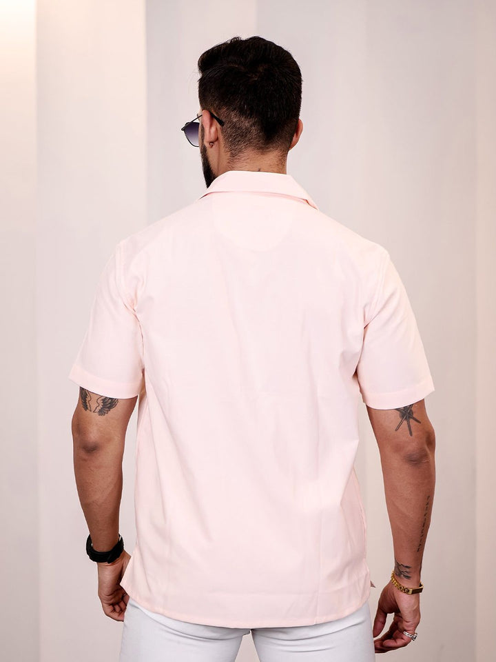 Eszett Floral Printed Cutaway Collar Baju Kapas Tulen Kasual