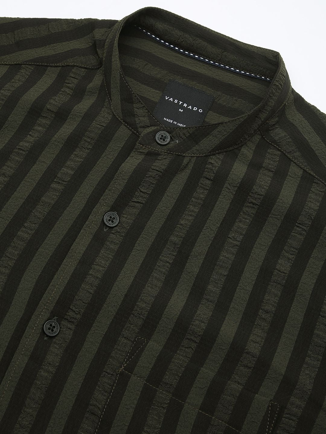 VASTRADO Men Classic Slim Fit Opaque Striped Casual Shirt