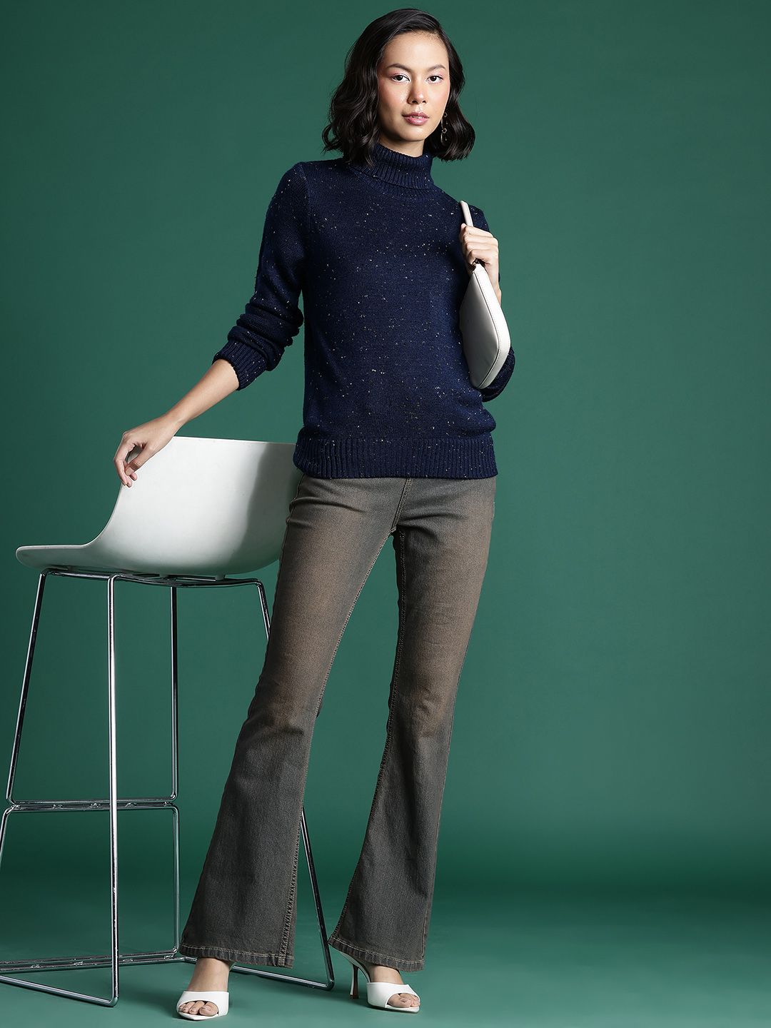 DressBerry Turtle Neck Speckled Sweaters