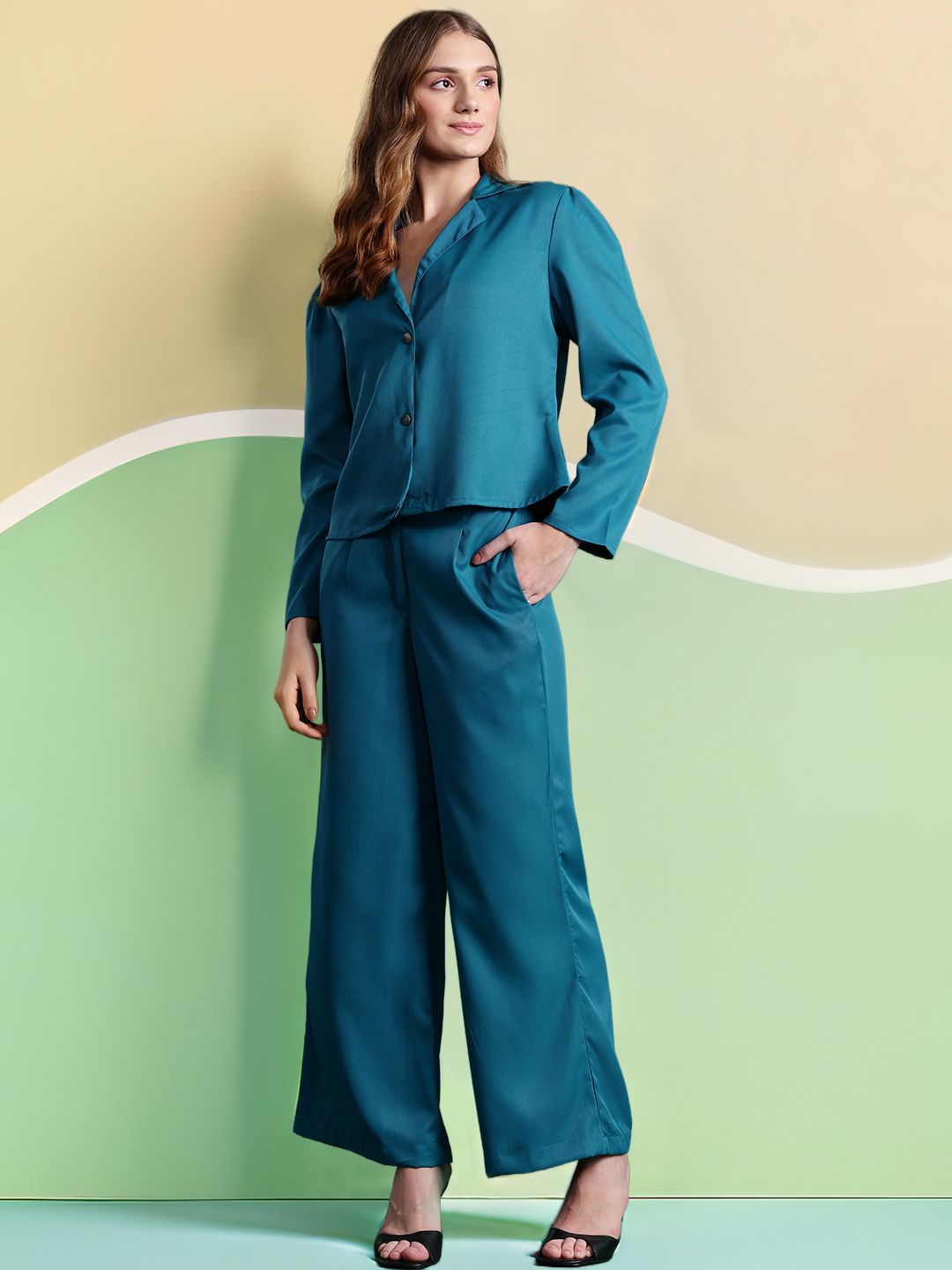 DressBerry Lapel Collar Blazer-Style Co-ords