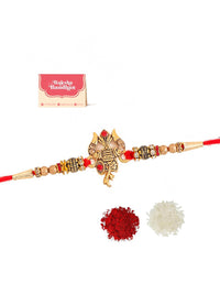 Voylla Designer Ganesha Rakhi with Roli Chaawal Pack