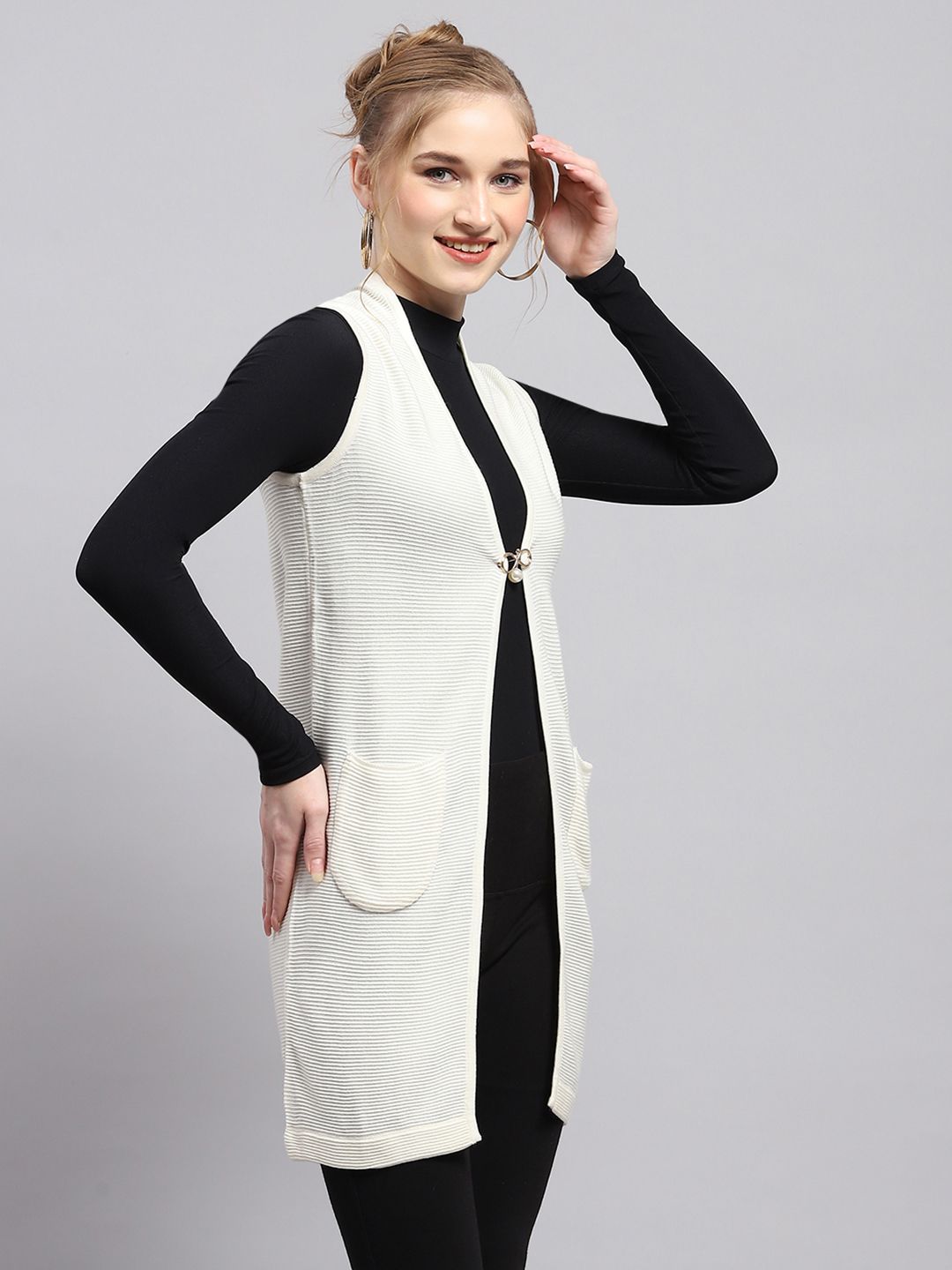 Monte Carlo Self-Striped Longline Cardigan
