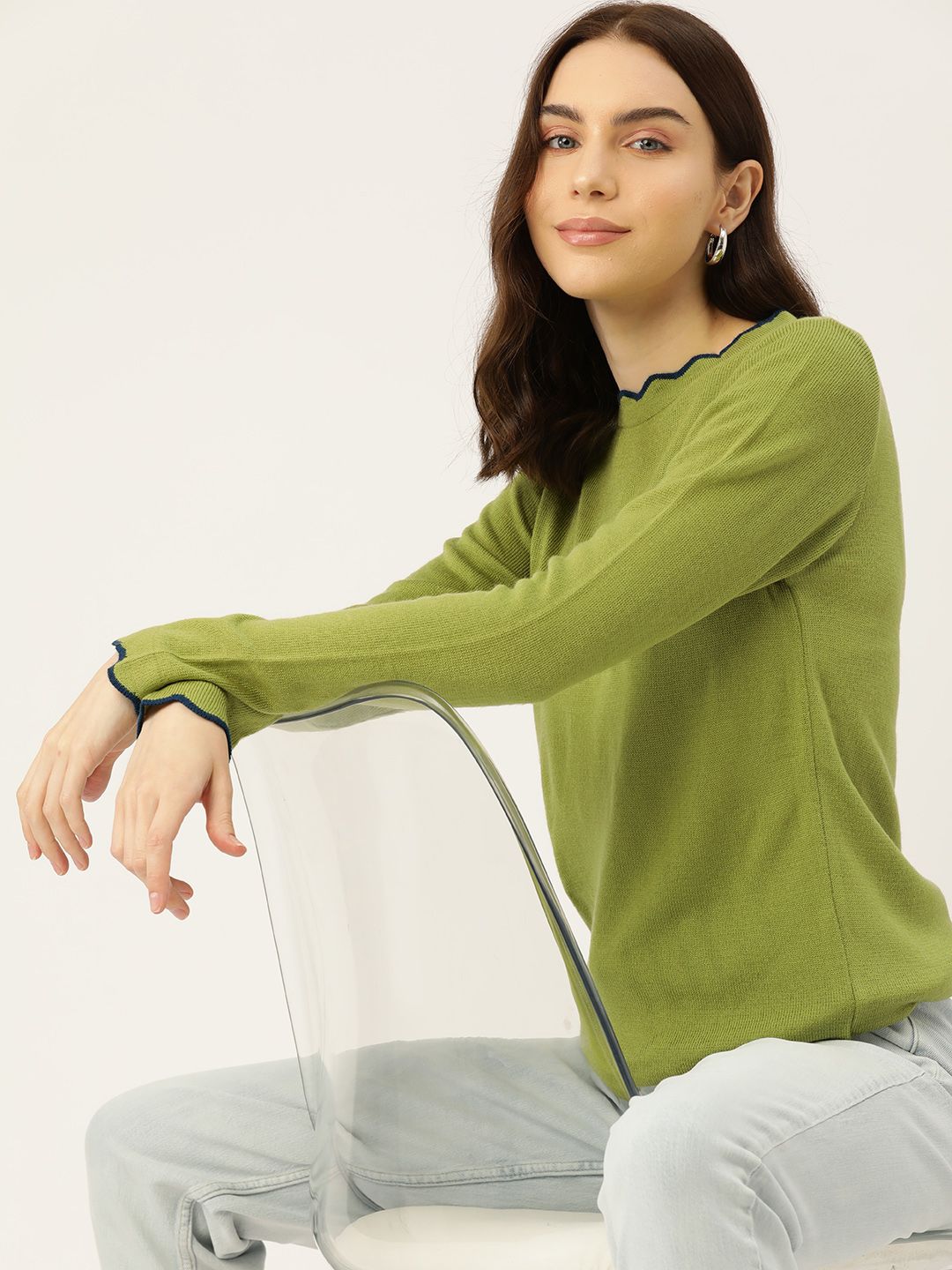 DressBerry Women Solid Acrylic Pullover