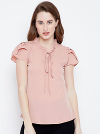 Berrylush Pink Front Twist Top