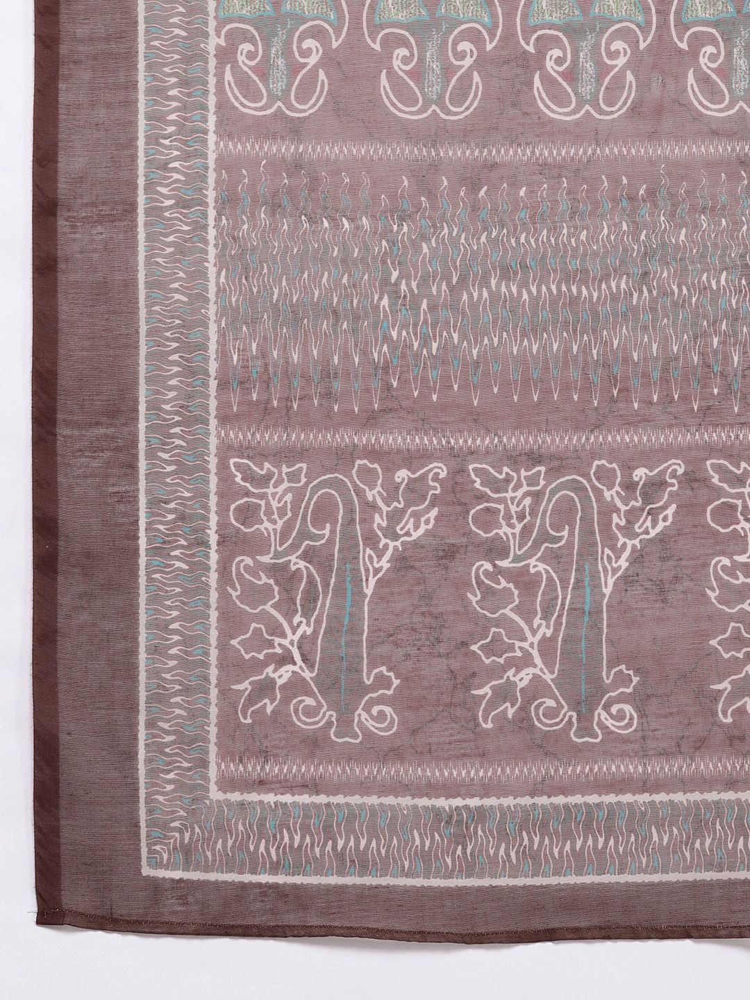 Anouk Women Brown Printed Regular Kurta with Trousers & With Dupatta