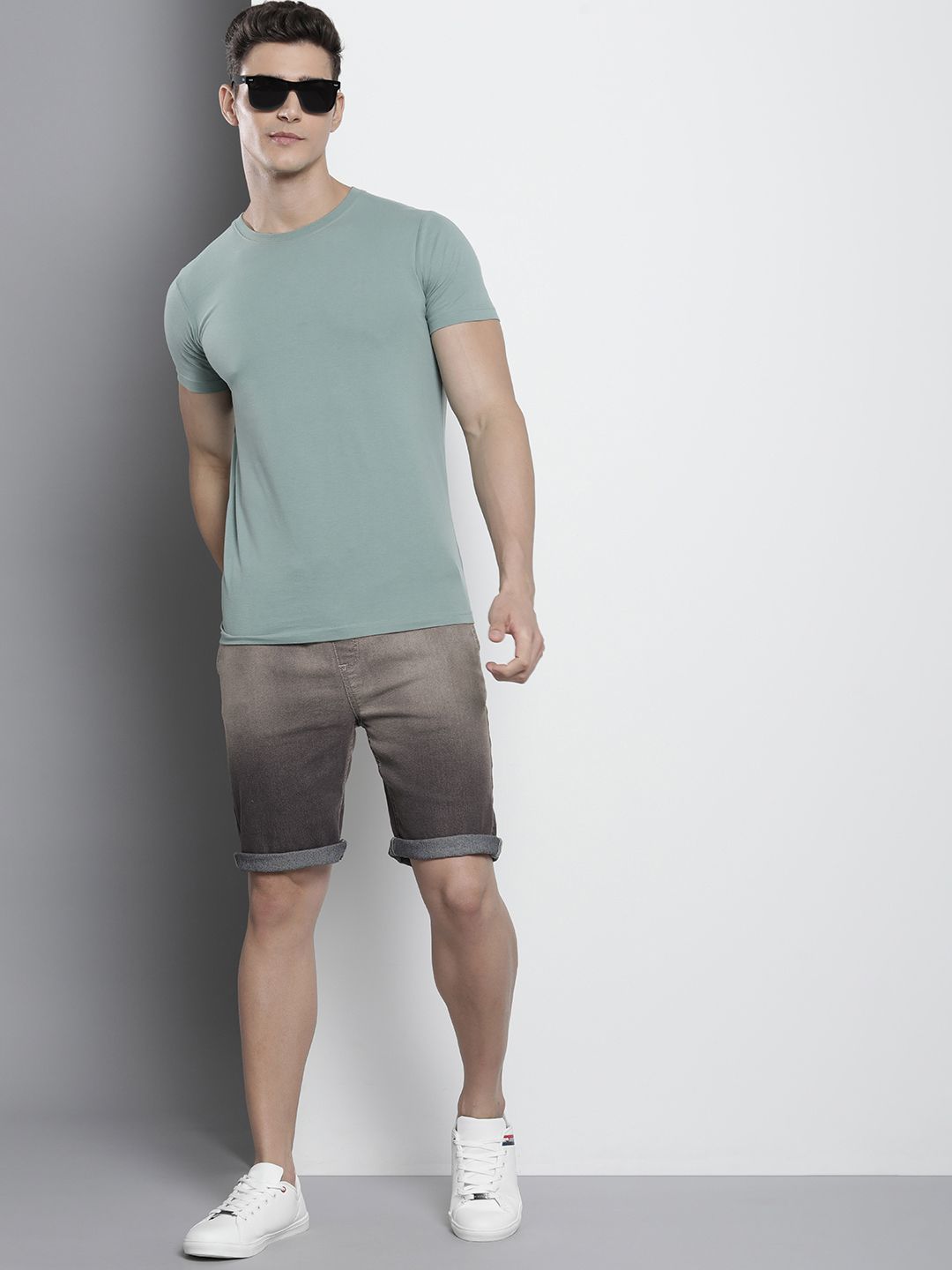 The Indian Garage Co Men Washed Denim Shorts
