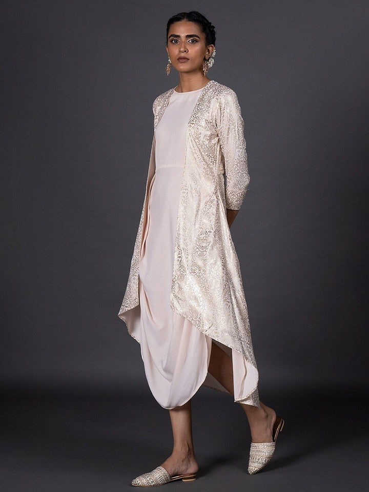 W Pink Ethnic A-Line Midi Dress