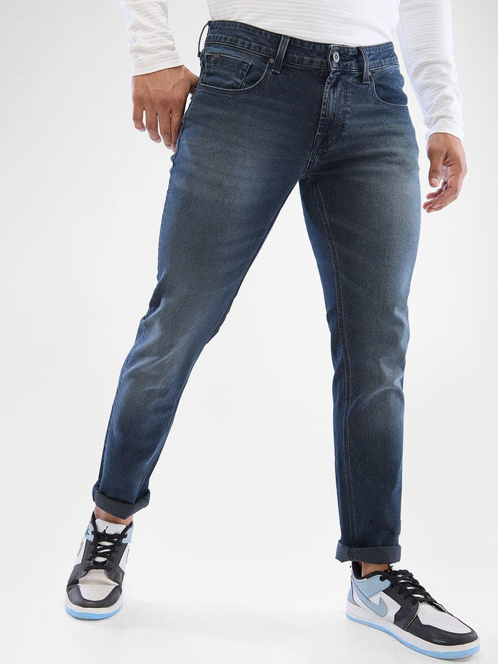 SPYKAR Men Slim Fit Low-Rise Light Fade Clean Look Stretchable Jeans