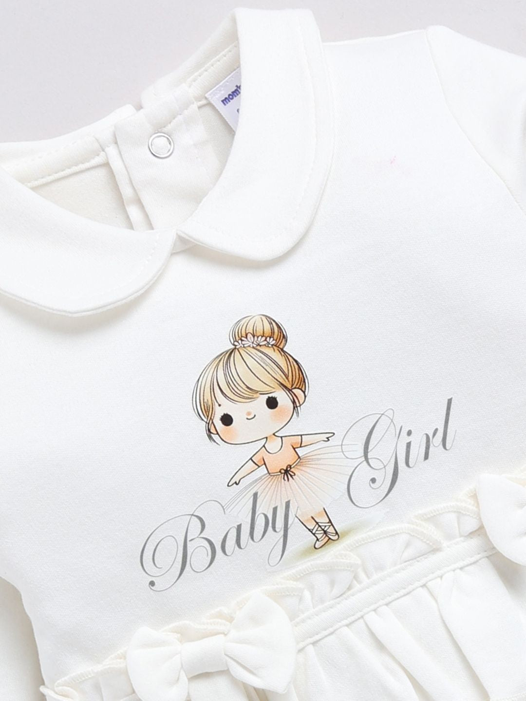 Moms Love Infant Girls Printed Sleepsuit