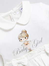 Moms Love Infant Girls Printed Sleepsuit