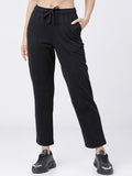 Tokyo Talkies Women Black Solid Regular Fit Track Pants