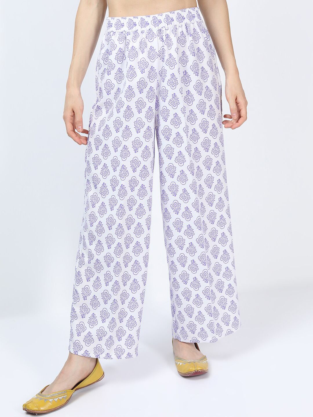 Vishudh Women Pink Ethnic Motifs Printed Kurta with Palazzos & With Dupatta